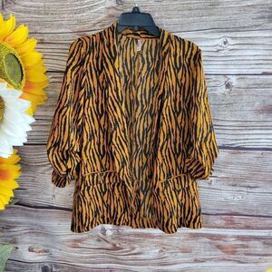 K-Zell Women's open front top animal print